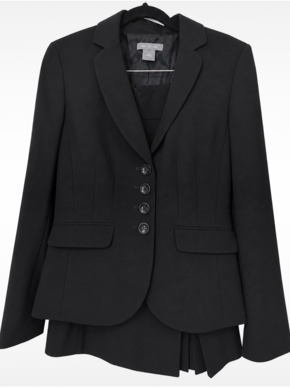 Ann Taylor Black Structured Four-Button Blazer